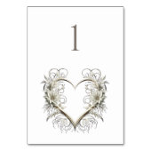 Trouwtafel Nummer-Moderne Bloemen Met Een Hart Kaart (Achterkant)