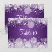 Trouwtafel nummer mousserende nacht Paarse Briefkaart (Voorkant / Achterkant)