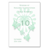 Trouwtafel Nummer Pepermunt Vlinders Hart Kaart (Voorkant)