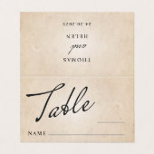 Trouwtafel nummer Plaats Gevouwen Kaart (Buitenkant ongevouwen)