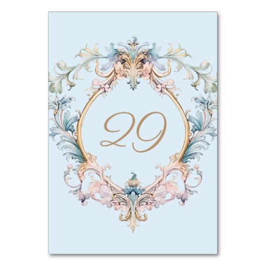 Trouwtafel nummer Regency Blue  Crest Kaart (Voorkant)