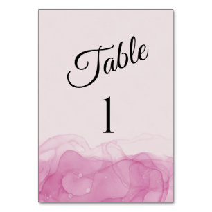 Trouwtafel nummer-roze kaart