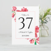 Trouwtafel nummer roze wit bloemen (Staand voorkant)