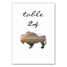 Trouwtafel nummer rustieke Westerne bizon Kaart