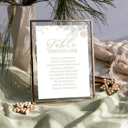 Trouwtafel nummer Sage Groen groen Kaart