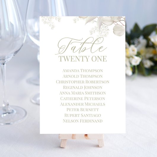 Trouwtafel nummer Sage Groen groen Kaart