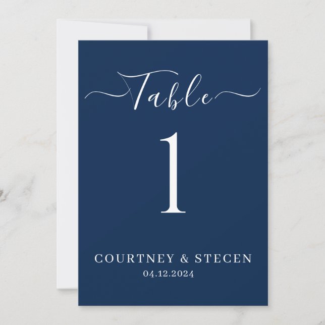 Trouwtafel Nummer Sjabloon: Luxe Calligrafie (Voorkant)