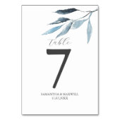 Trouwtafel Nummer Stof Blauw Botanicals Kaart (Achterkant)