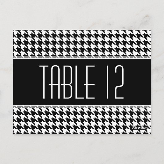 Trouwtafel nummer teken HOUNDSTOOTH Briefkaart (Achterkant)
