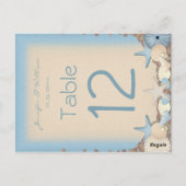 Trouwtafel nummer Tropical Beach Shells Briefkaart (Achterkant)