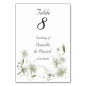 Trouwtafel nummer Trouwbloemen Bloemen Bloemen Kaart (Achterkant)