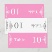 Trouwtafel Nummer Vouwen Briefkaart Grijs Roze (Voorkant / Achterkant)