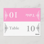 Trouwtafel Nummer Vouwen Briefkaart Grijs Roze (Achterkant)