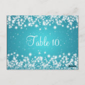 Trouwtafel nummer Winter Sparkle Blue Briefkaart (Achterkant)