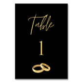 Trouwtafel Nummer-Zwart & Goud- Kaart (Voorkant)
