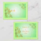 trouwtafel-nummerkaart, gele tulpbloemen plaatskaartje (Voorkant / Achterkant)