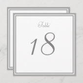 Trouwtafel nummerkaart in lichtgrijs kaart (Voorkant / Achterkant)