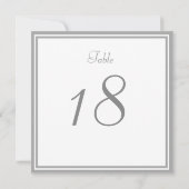Trouwtafel nummerkaart in lichtgrijs kaart (Achterkant)