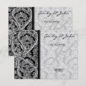 Trouwtafel nummerkartonnen met zwart monogram en d kaart (Voorkant / Achterkant)