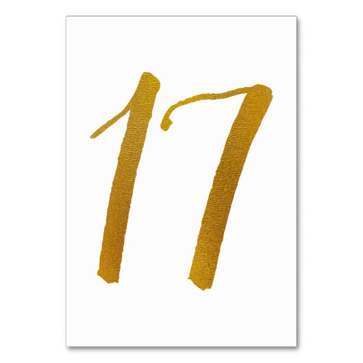 Trouwtafel nummers - Casual penseelscript -17 Kaart (Achterkant)