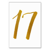 Trouwtafel nummers - Casual penseelscript -17 Kaart (Voorkant)