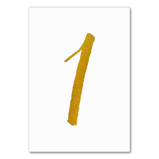 Trouwtafel nummers (Faux Gold Folie) 1 Kaart (Voorkant)