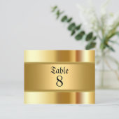 Trouwtafel nummers goud briefkaart (Staand voorkant)