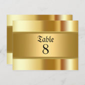 Trouwtafel nummers goud briefkaart (Voorkant / Achterkant)