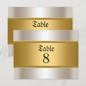 Trouwtafel Nummers Goud Sepia Briefkaart (Voorkant / Achterkant)