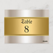 Trouwtafel Nummers Goud Sepia Briefkaart (Achterkant)