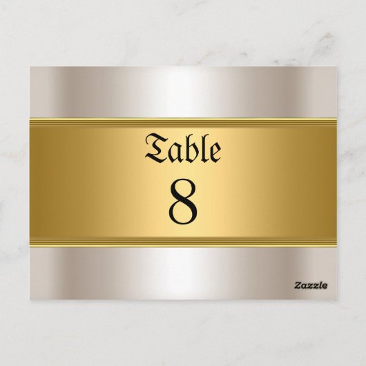 Trouwtafel Nummers Goud Sepia Briefkaart (Achterkant)