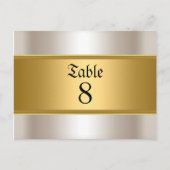 Trouwtafel Nummers Goud Sepia Briefkaart (Voorkant)