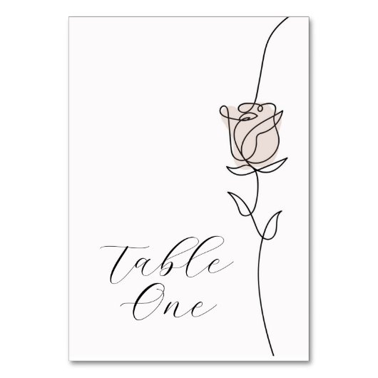 Trouwtafel nummers kaart (Achterkant)