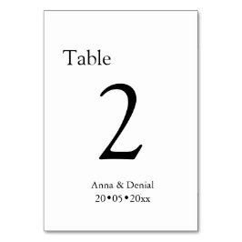 Trouwtafel nummers kaarten zwart wit