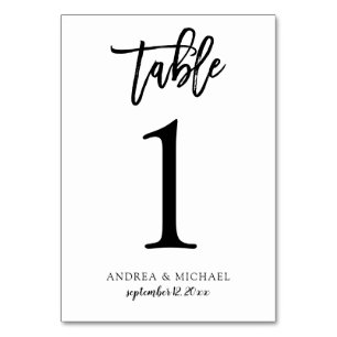 Trouwtafel nummers   Penseelscript (zwart) 1 Kaart