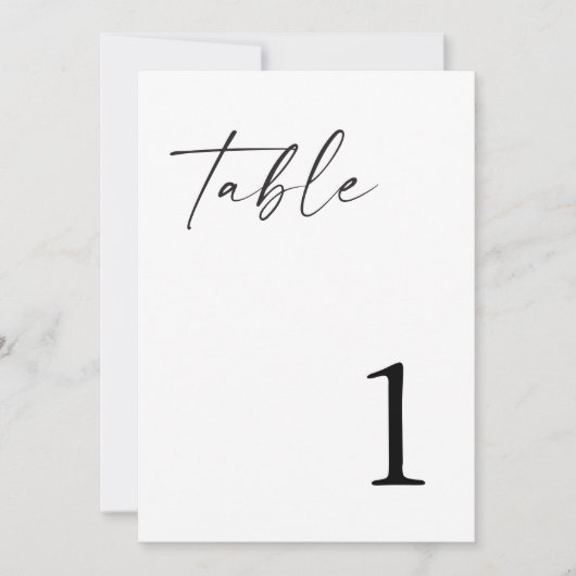 Trouwtafel nummers, tafel nummer Kaarten (Voorkant)