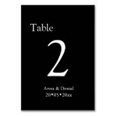 Trouwtafel nummerskaarten zwart en wit kaart (Voorkant)