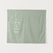 Trouwtafel Runner Persoonlijk Salie Groen Wandkleed (Voorkant (horizontaal))
