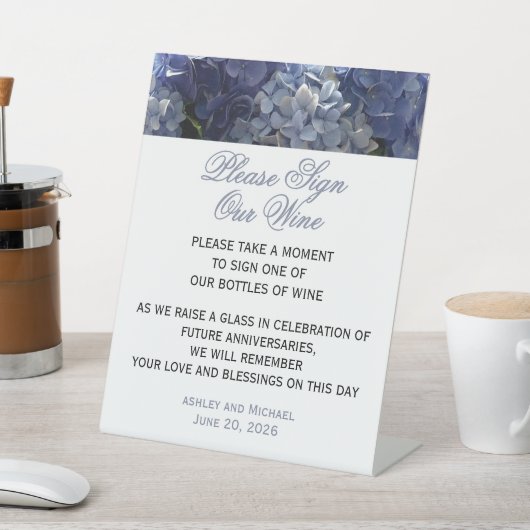 Trouwtafel Teken onze wijn Reclamebord Met Voetstuk (Insitu)