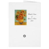 trouwtafel, vaas met twaalf zonnebloemen (Achterkant)