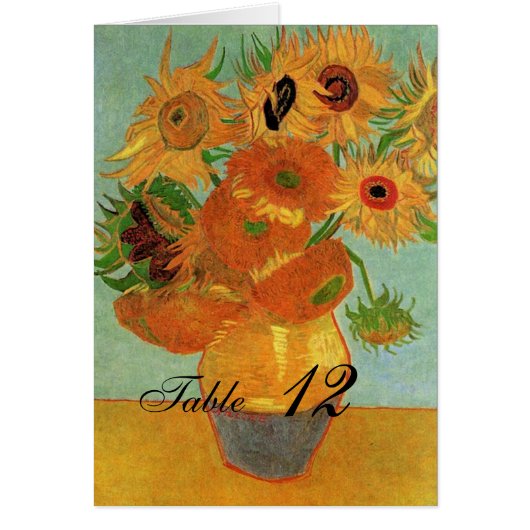 trouwtafel, vaas met twaalf zonnebloemen (Voorkant)