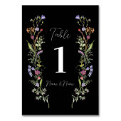 Trouwtafel Wildflowers Floral Ditsy Dark Kaart (Achterkant)