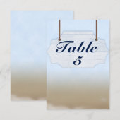 Trouwtafel wit houten bord strand kaart (Voorkant / Achterkant)