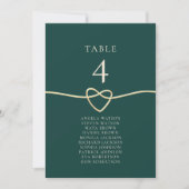 Trouwtafel zitplaatsenkaart Smaragd Goud (Voorkant)