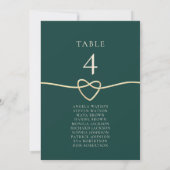 Trouwtafel zitplaatsenkaart Smaragd Goud (Achterkant)