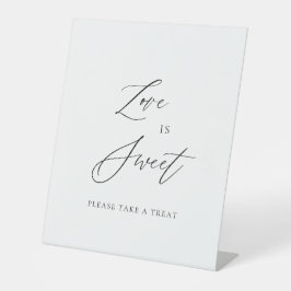 Trouwtafelbord 'Liefde is Zoet' | Dessert Tafelbla Reclamebord Met Voetstuk