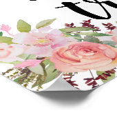 Trouwtafelbord met waterverf bloemen poster (Hoek)