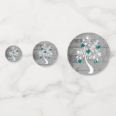 Trouwtafelconfetti met de Turquoise Hartjesboom Confetti (Voorkanten)