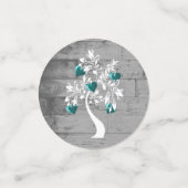Trouwtafelconfetti met de Turquoise Hartjesboom Confetti (Kleine voorkant)