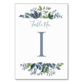 Trouwtafelnummer | Dusty Blue Greenery 1 Kaart